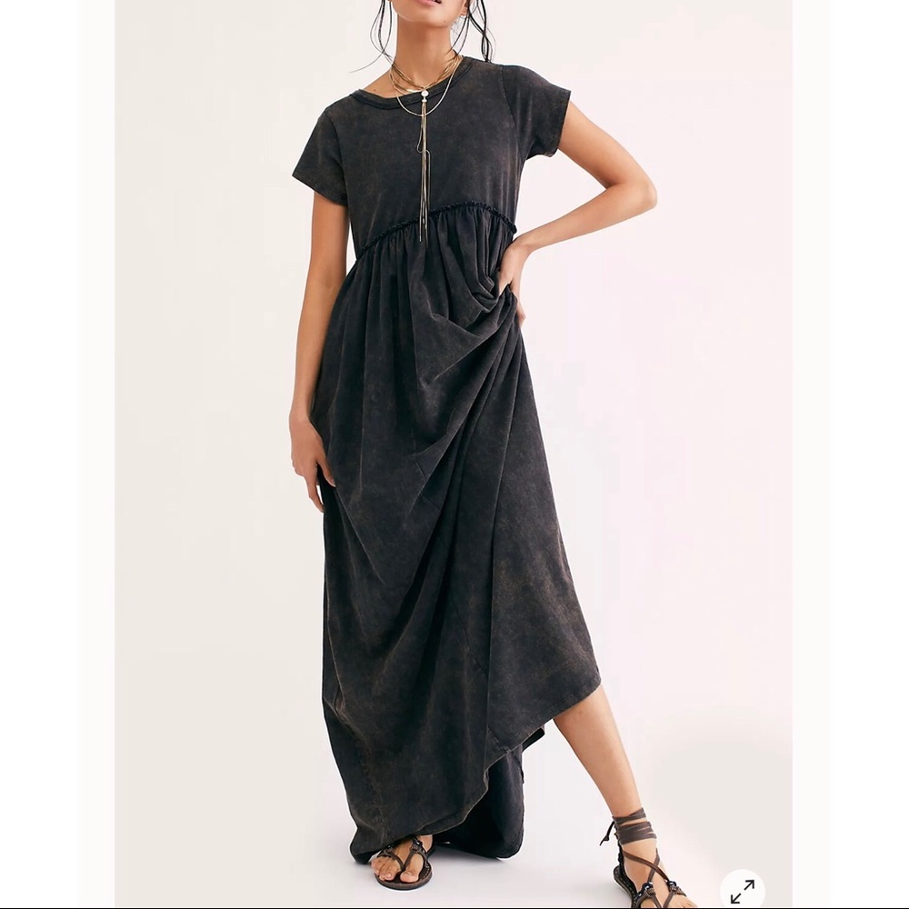 Free People Washed Black Maxi Dress